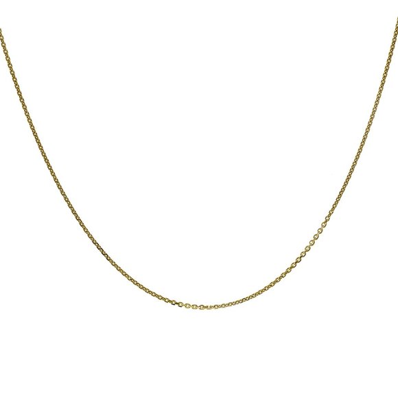 Gold Over Sterling Silver 18" Cable Link Chain - Picture 1 of 4
